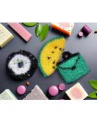 Gehäkelte Spül- oder Dusch-/Peelingschwämmchen