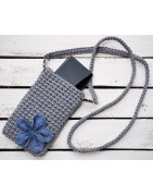 Gehäkelte Handytasche aus Seilgarn