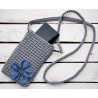 Gehäkelte Handytasche aus Seilgarn
