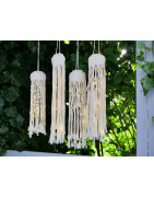 Boho - Makramee-Lampions inkl. LED-Lichterkette