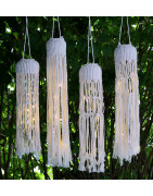 Boho - Makramee-Lampions inkl. LED-Lichterkette