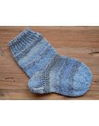 Kinderstrümpfe handgestrickt, Blaugrau
