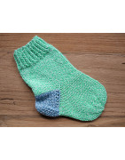 Babystrümpfe handgestrickt, Hellgrün