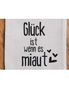 Kleine Baumwolltasche mit Katzenmotiven