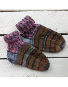 Gestrickte Babystrümpfe, gestreift, Gr 22 - 23