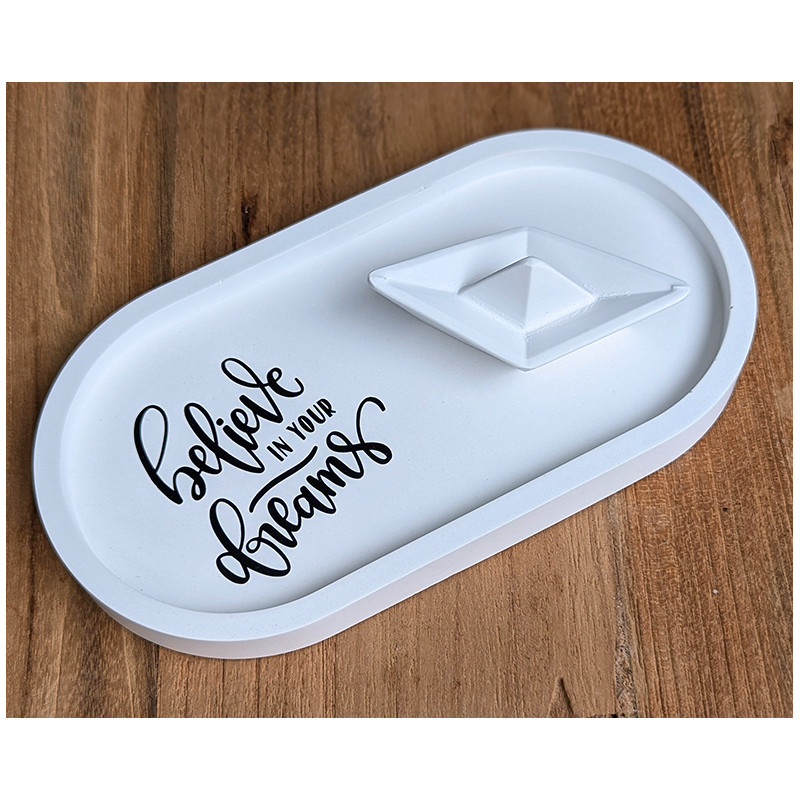 Dekoschale oval mit Boot