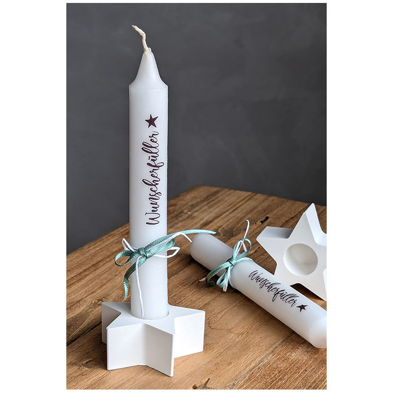 Kerzenhalter Stern mit Stabkerze