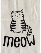 Baumwollbeutel "meow" mit Kordelzug