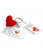 Schlüsselanhänger, gehäkeltes Herz, Handarbeit, DIY, Geschenk, Muttertag, Valentintstag