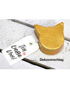 Handbemalte Geschenkschachtel in Katzenform