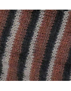 Strümpfe handgestrickt, Braun - Schwarz - gestreift