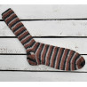 Strümpfe handgestrickt, Braun - Schwarz - gestreift