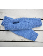 Gestrickte Handstulpen - Blau